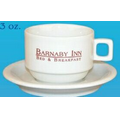 3 Oz. Espresso Cup & Saucer w/ Square Handle